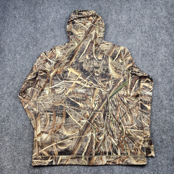 Under Armour Hoodie Mens XL Brown Realtree Max-5 Camo Full Zip Fleece Hunting - Picture 3 of 7